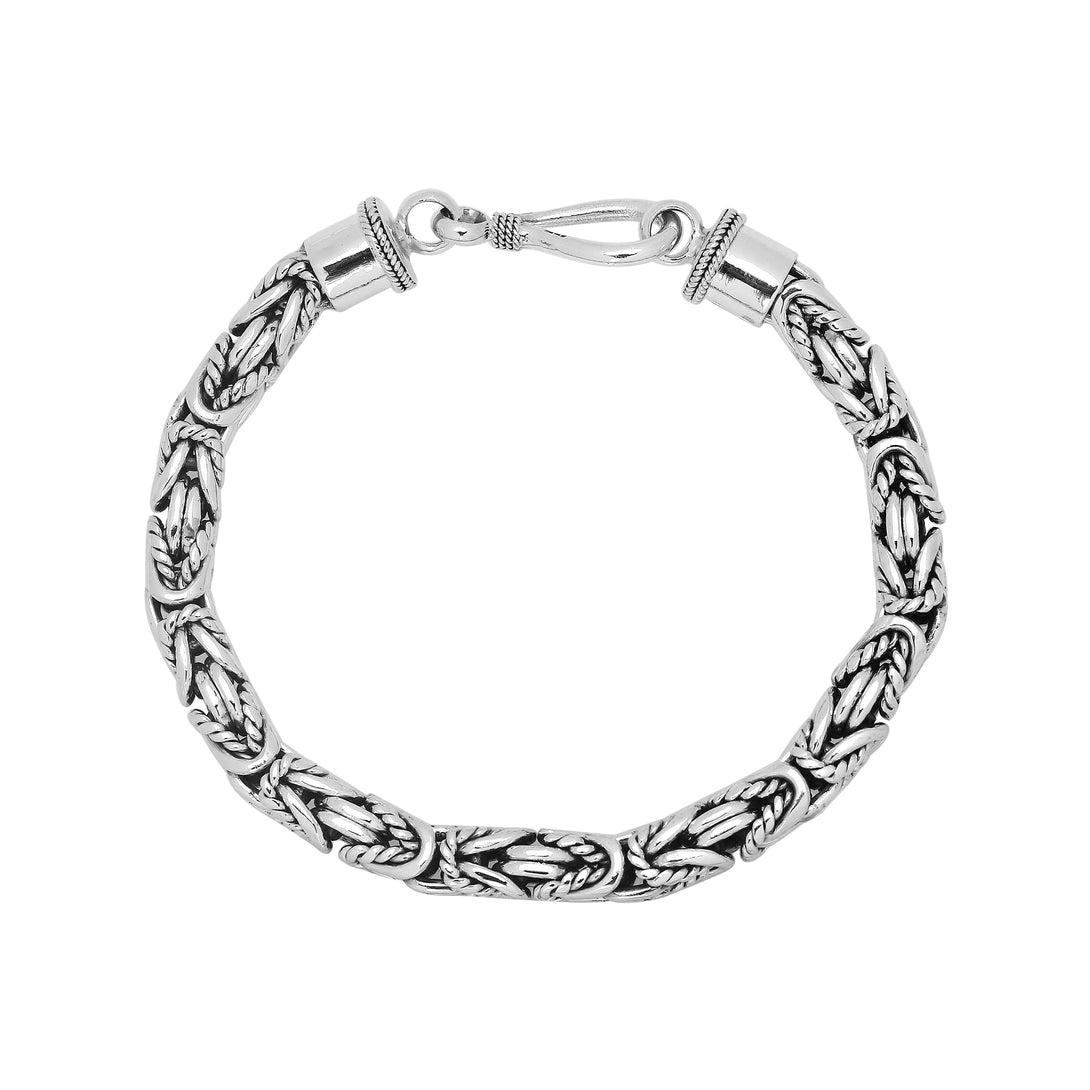 AB-6318-S-5MM-8.5" Sterling Silver Bracelet with Plain Silver Jewelry Bali Designs Inc 