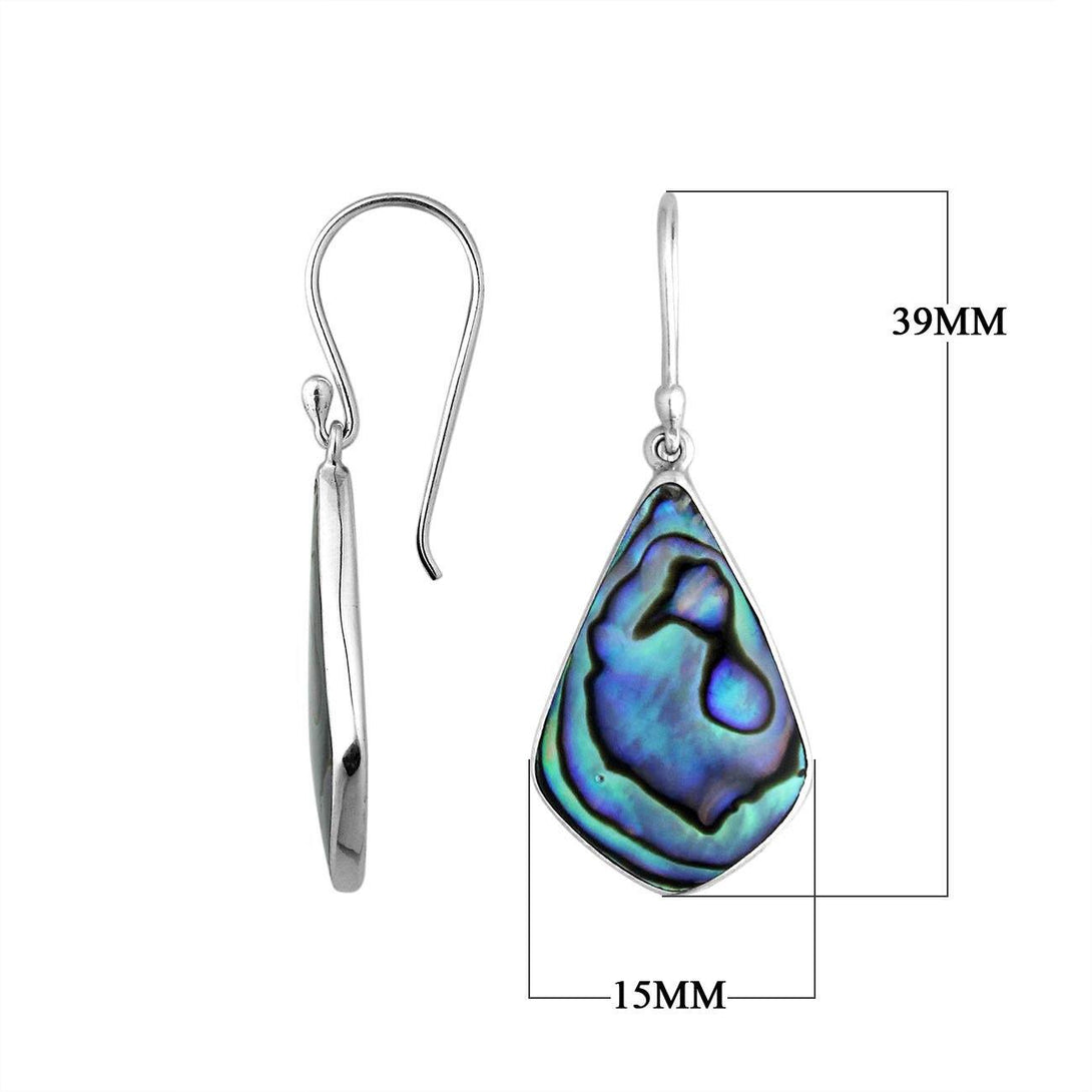 AE-6246-AB Sterling Silver Fancy Shape Earring With Abalone Shell Jewelry Bali Designs Inc 