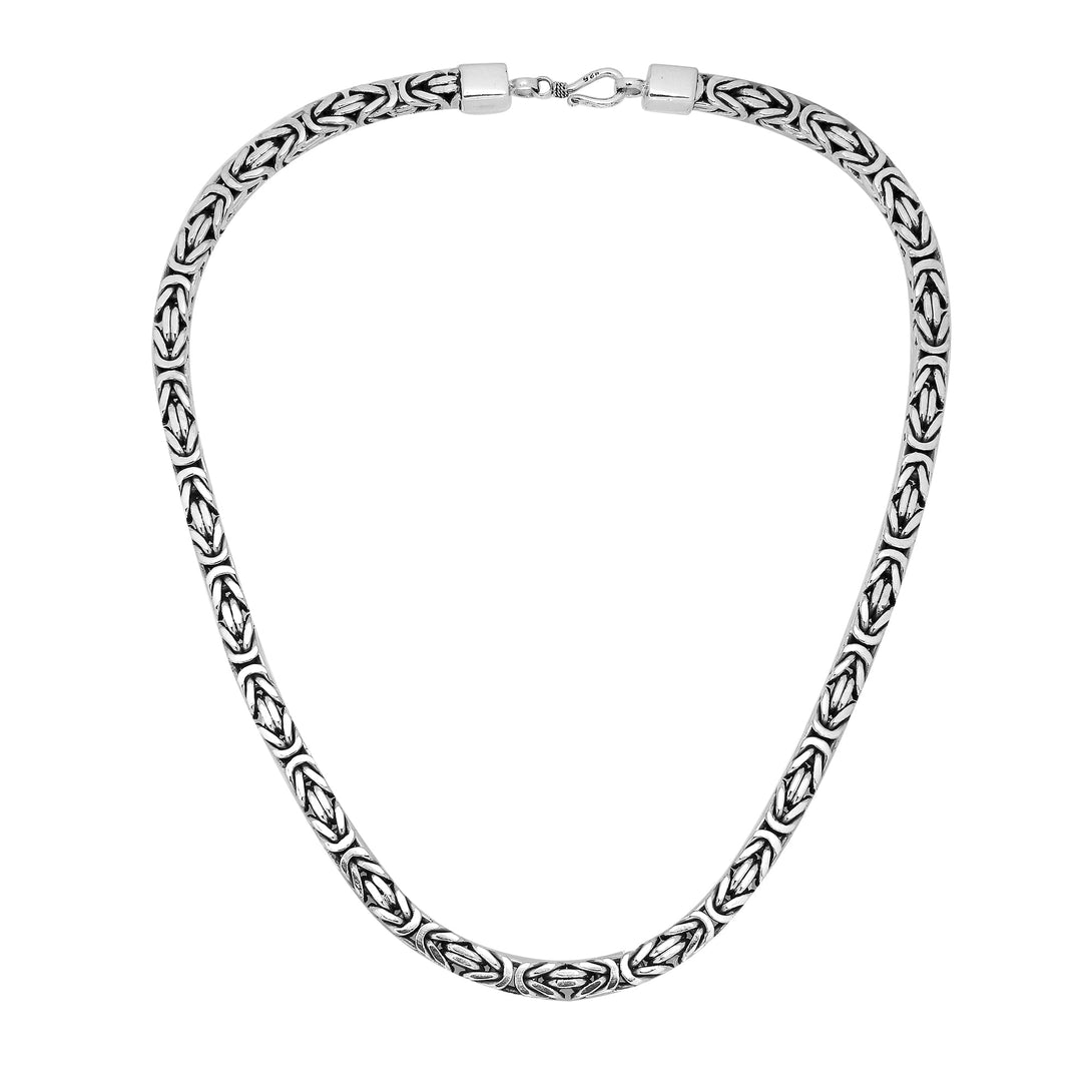 AN-6320-S-6MM-18" Bali Hand Crafted Sterling Silver Chain With Hook Jewelry Bali Designs Inc 