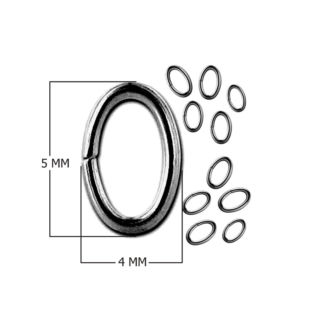 JOR-104-5X4MM Black Rhodium Overlay Oval Open Jump Ring Beads Bali Designs Inc 