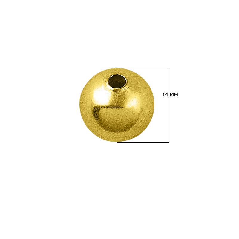 SBG-100-14MM 18K Gold Overlay Seamless Bead Beads Bali Designs Inc 
