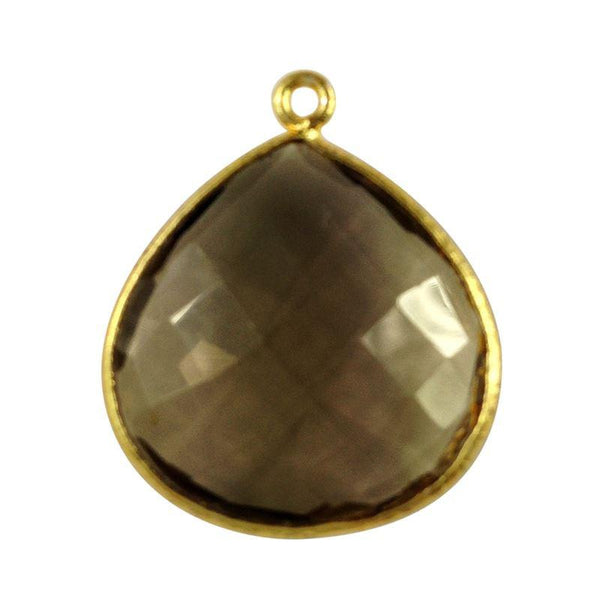 SG-105-ST 18K Gold Overlay Finding With Smoky Quartz Beads Bali Designs Inc 