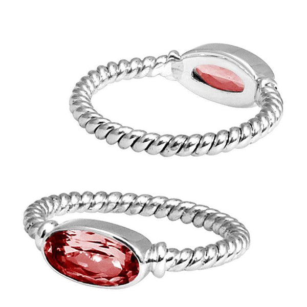 SR-5362-GA-9" Sterling Silver Ring With Garnet Jewelry Bali Designs Inc 