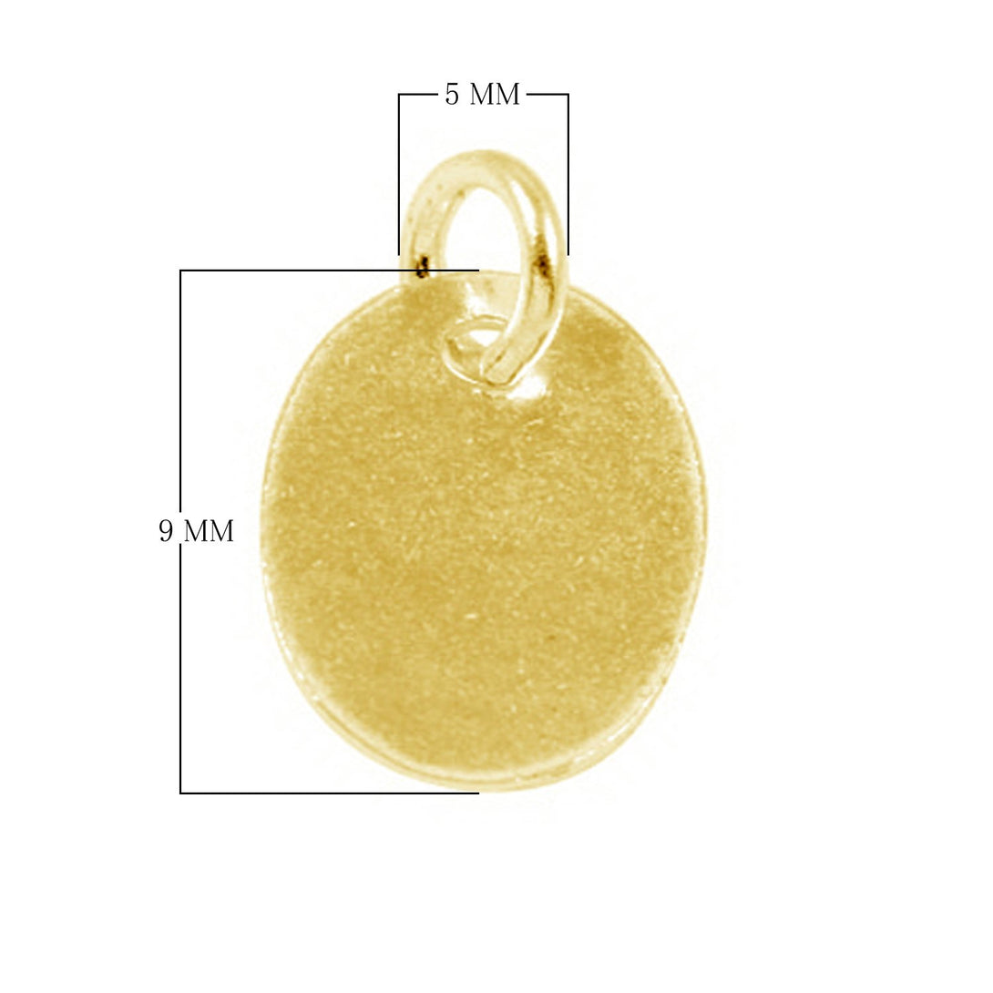 TG-158-9X5MM 18K Gold Overlay Jewelry Tag Beads Bali Designs Inc 